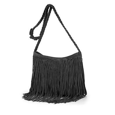 Goodbag Women Girl Faux Suede Fringe Tassel Messenger Bag Hippie Shoulder Bag Fashion Hobo Crossb... | Amazon (US)