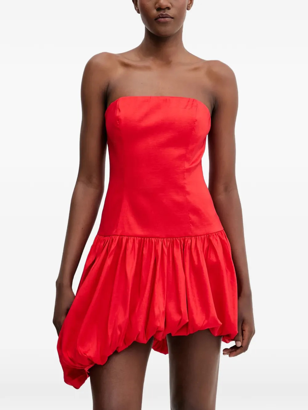 Bardot strapless mini dress - Red | Farfetch Global