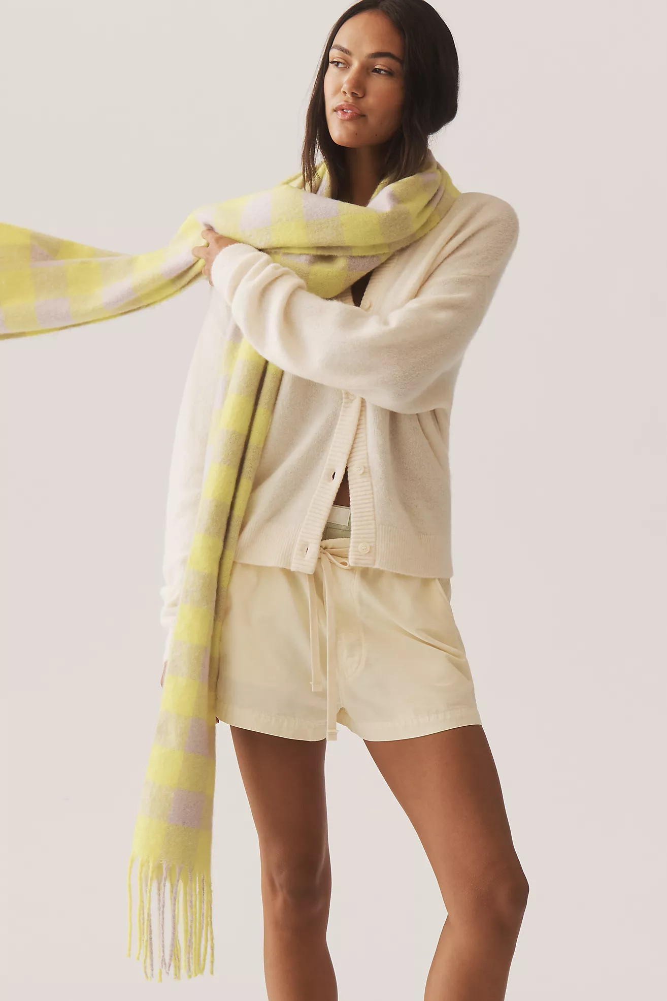 Maeve Brushed Gingham Scarf | Anthropologie (US)