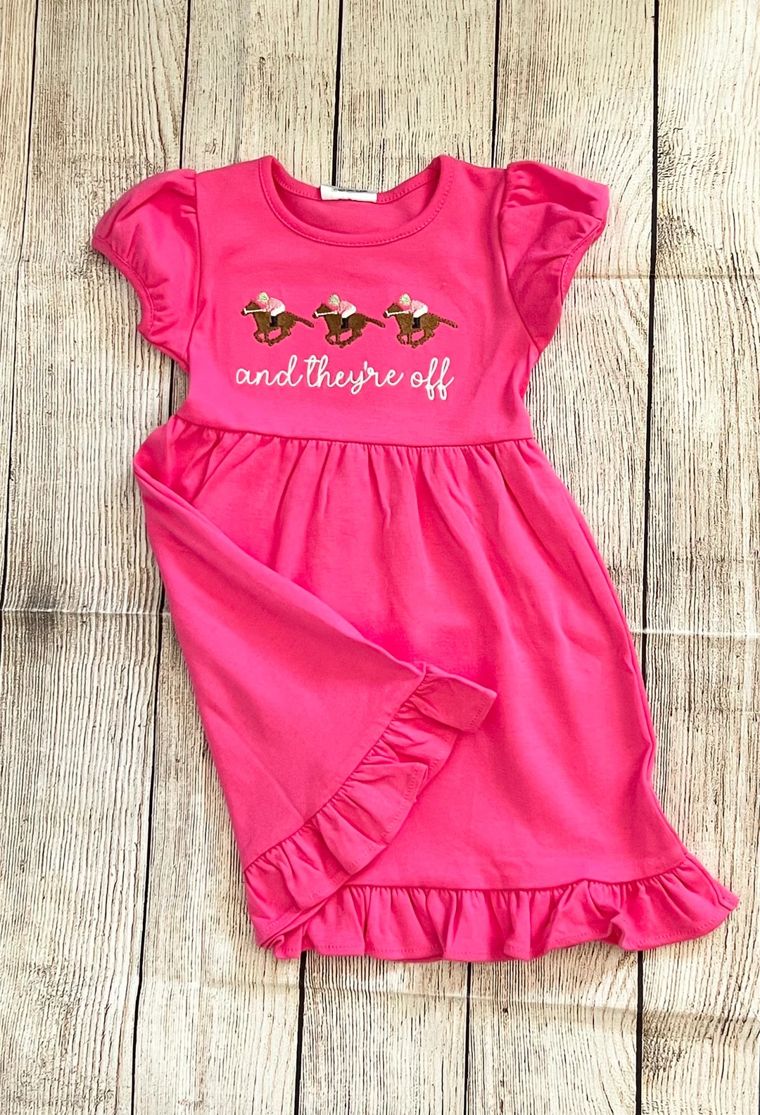 Girls Pink Derby Horse Dress, and Theyre Off - Etsy | Etsy (US)