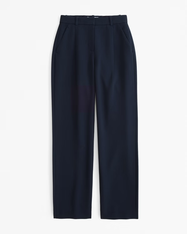Women's Curve Love A&F Quinn Tailored Straight Pant | Women's Bottoms | Abercrombie.com | Abercrombie & Fitch (US)