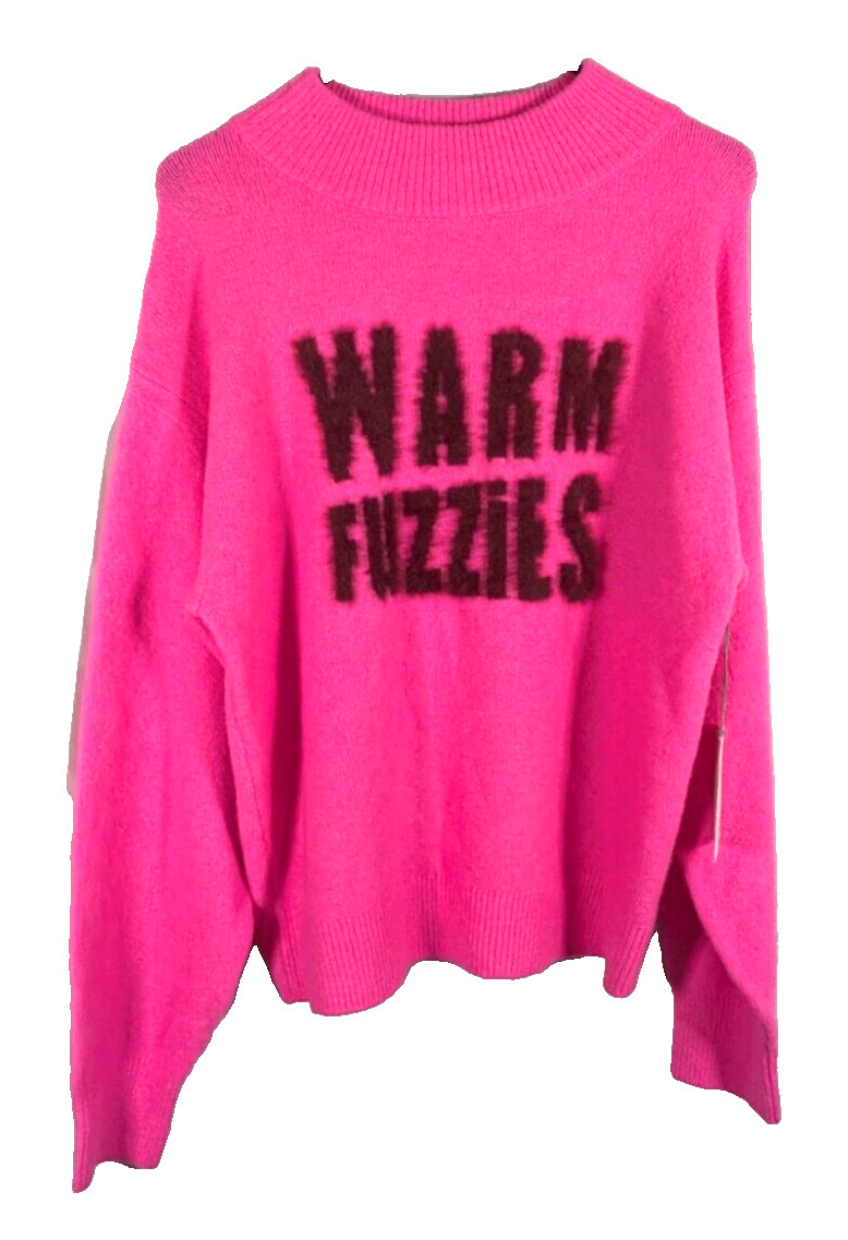 A New Day Womens "Warm Fuzzies" Pink Knit Sweater M | eBay US
