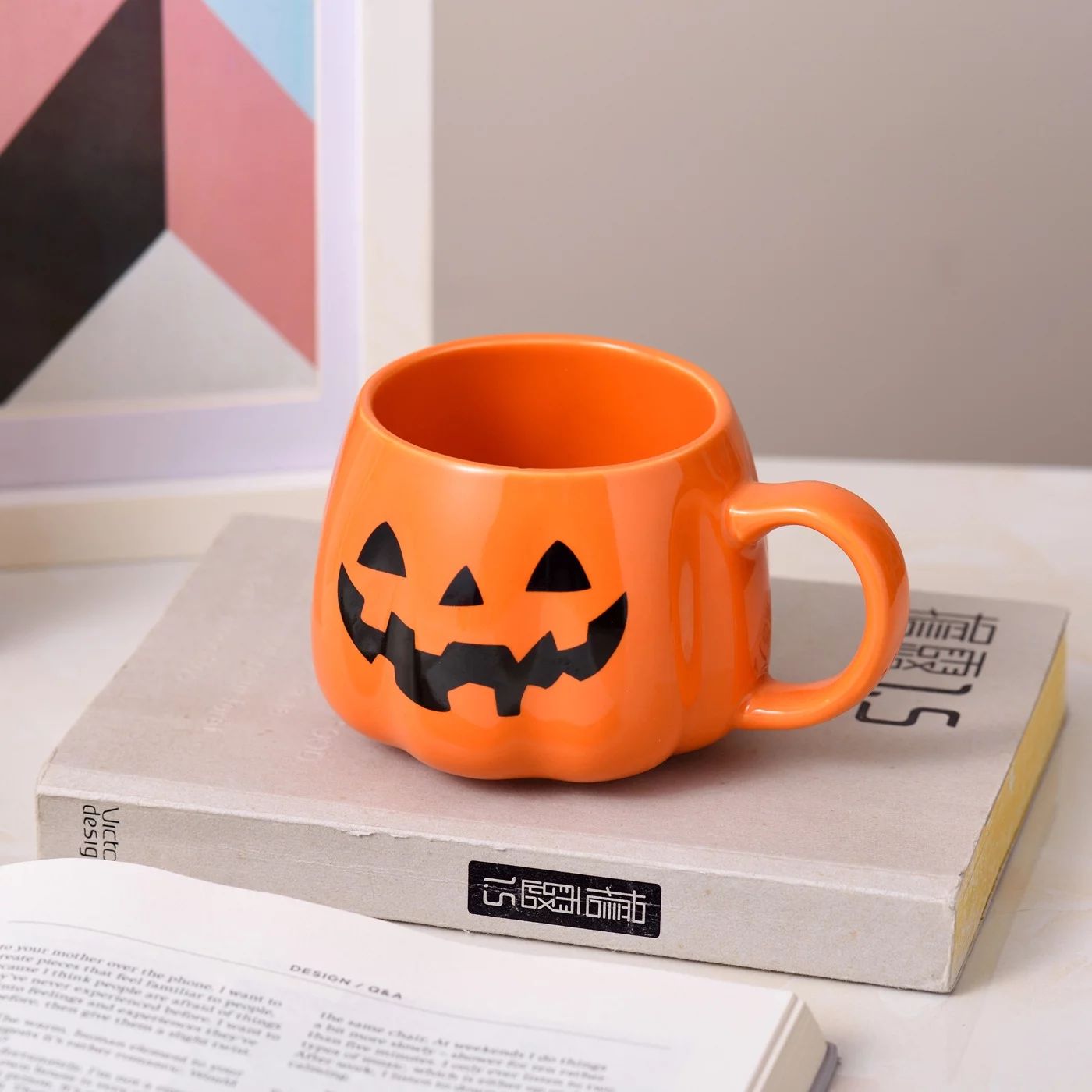 Halloween Pumpkin Mug Decorative Milk Cup Portable Ceramic Coffee Mug Office Water Cup | Walmart (US)