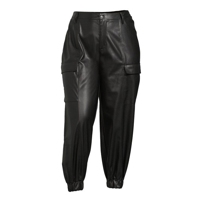 Madden NYC Juniors Plus Size Faux Leather Joggers | Walmart (US)