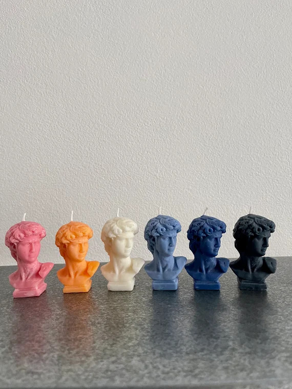 Small David Head Candle - David Soy Wax Candle - Aesthetic Candle - Head Candle - David Kopf Kerz... | Etsy (US)