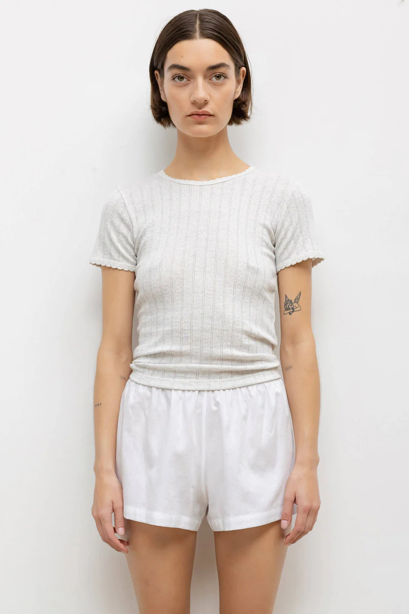 Pointelle Slim Fit Tee | LESET