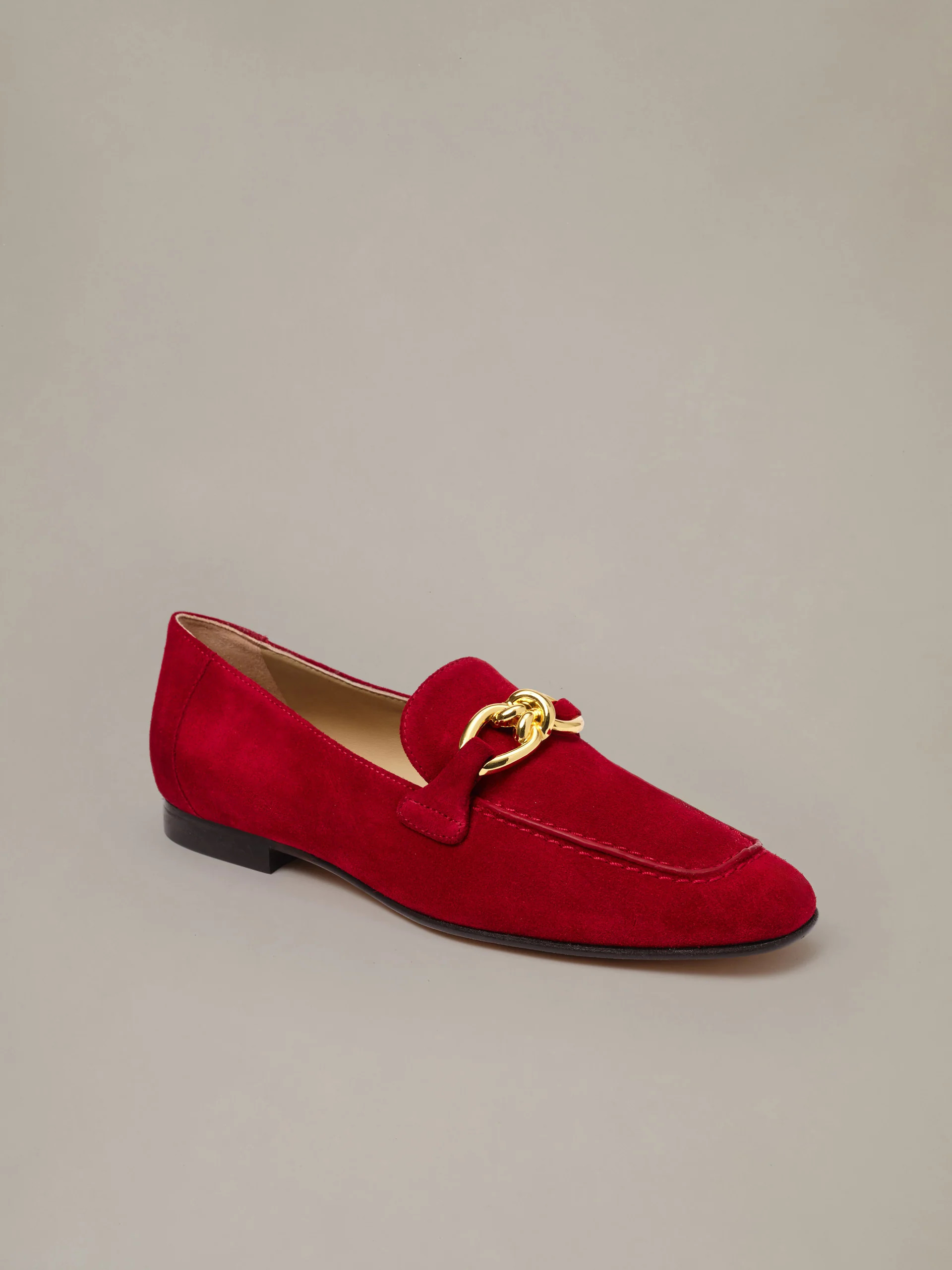 J.McLaughlin Women's Mila Suede Loafers Red, Size 8 | J.McLaughlin