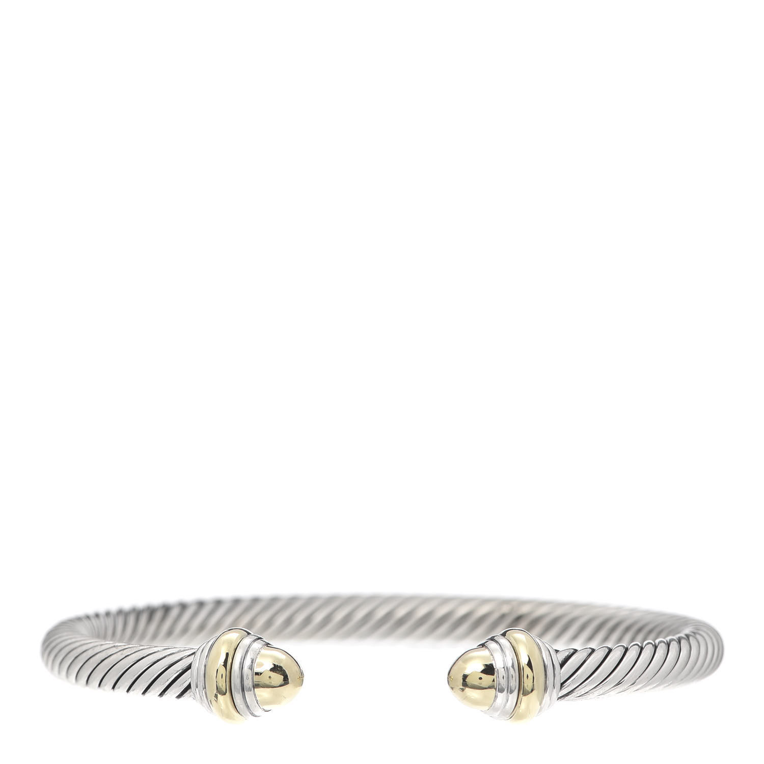 DAVID YURMAN

Sterling Silver 14K Yellow Gold 5mm Cable Classics Dome Bracelet | Fashionphile