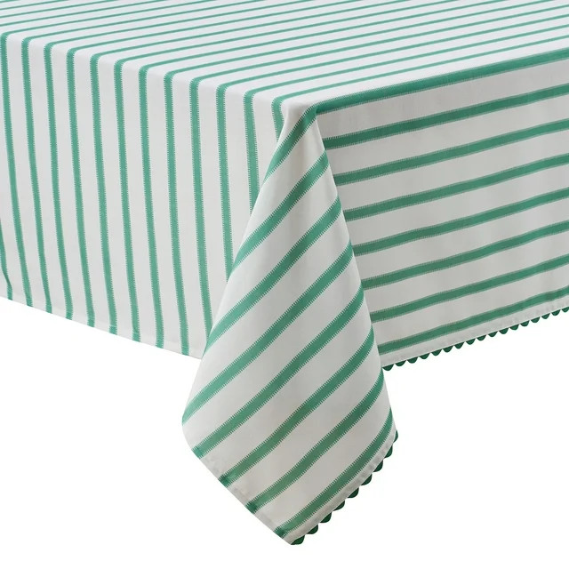 Mainstays by Becky G. & Alejandra Fabric Tablecloth, Green Stripe, 60" x 102" | Walmart (US)