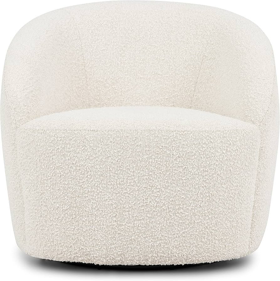 POLY & BARK Alma Swivel Lounge Chair, Ivory White Boucle | Amazon (US)