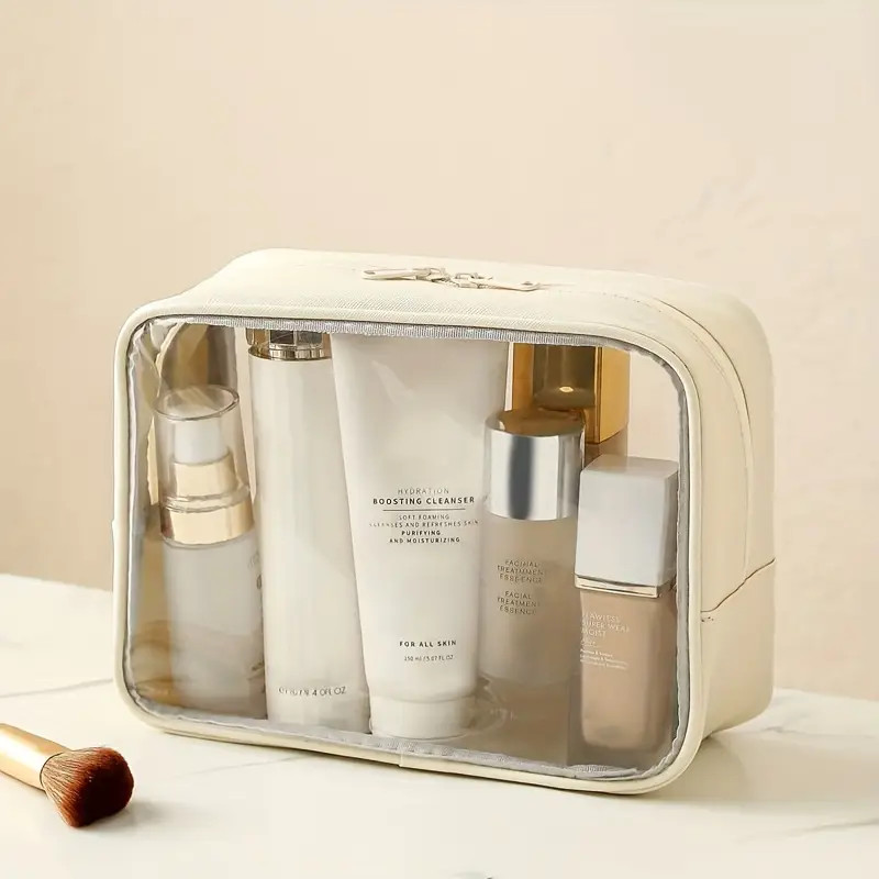 Bolsa De Cosméticos Transparente De Cuero Sintético, Bolsa De Almacenamiento De Cosméticos Por... | Temu Affiliate Program