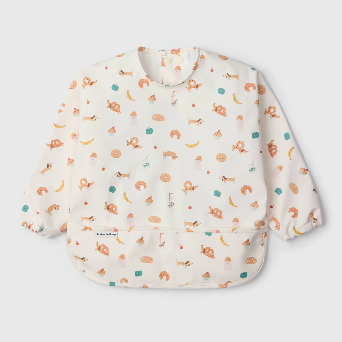 Long Sleeve Bib - French Breakfast | Loulou Lollipop 