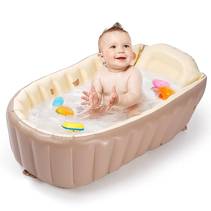 MINK Inflatable Bathtub for Toddlers - Portable Baby Tub with Built-in Air Pump - Collapsible Des... | Amazon (US)