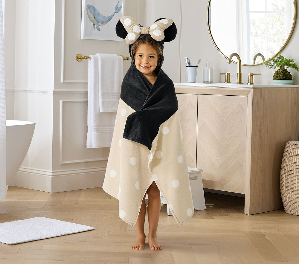 Disney Minnie Mouse Kid Hooded Towel | Pottery Barn Kids