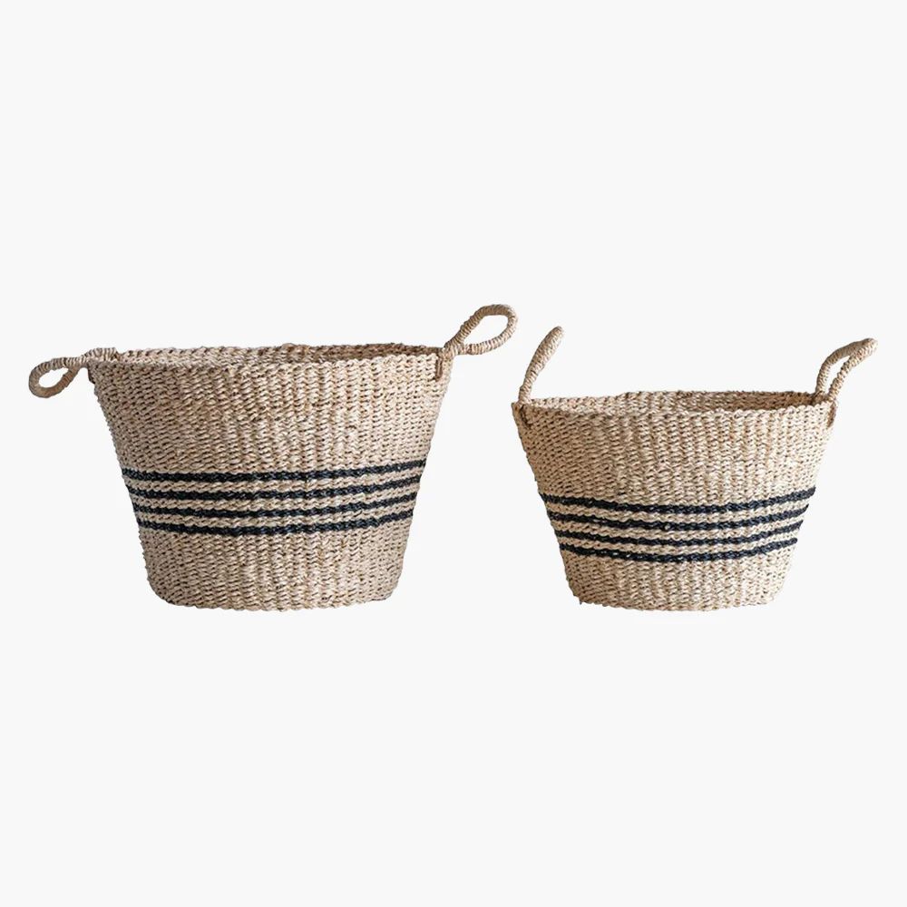Noir Stripe Storage Basket Set | Dear Keaton
