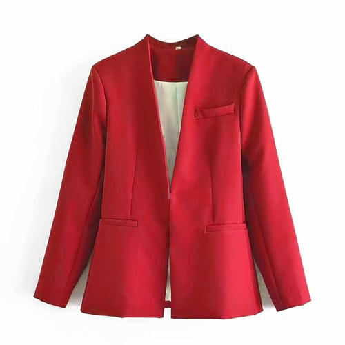 Red Blazers for Women Fashion Casual Open Front Cardigan Jacket Work Office Blazer One Button Blazer Jacket 16 | Amazon (US)