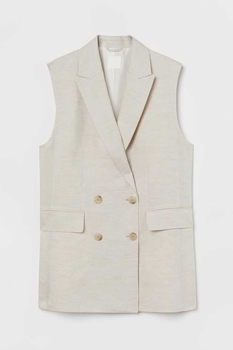 Sleeveless Linen-blend Jacket | H&M (US + CA)