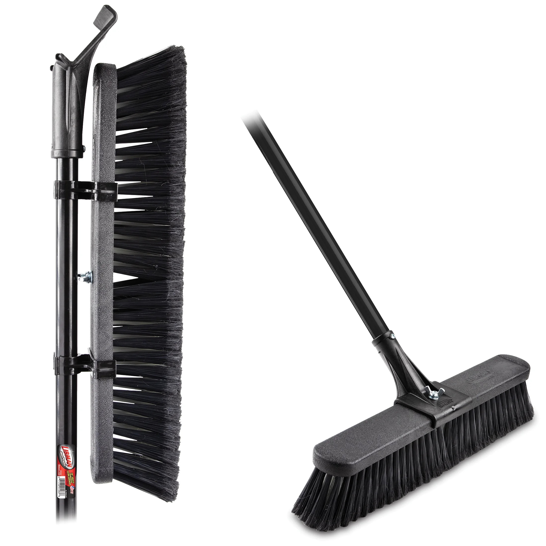 Libman Push Broom 18" Multi Surface Black/Red Steel Handle - Walmart.com | Walmart (US)