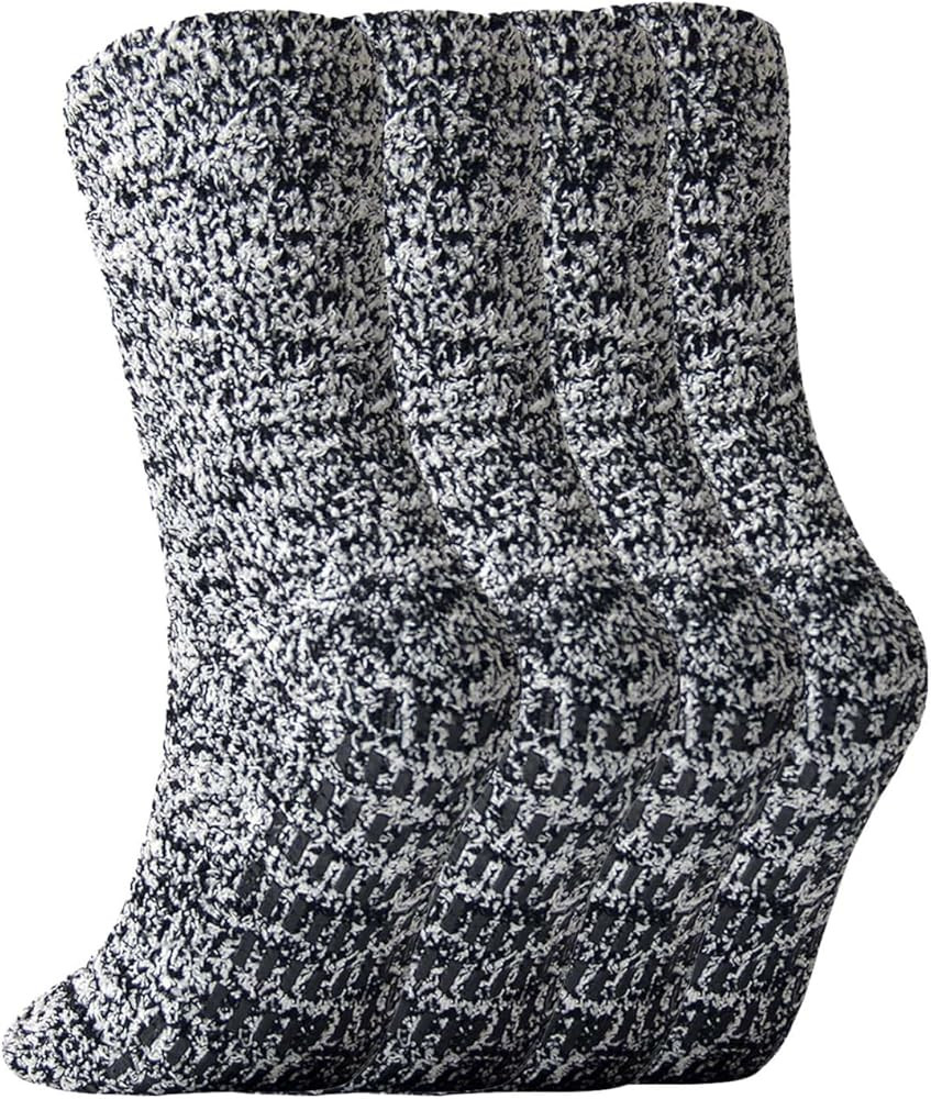 Fuzzy Socks with Grip for Women Men Cozy Soft Fluffy Socks Non Slip Hospital Sock Thick Warm Slip... | Amazon (US)