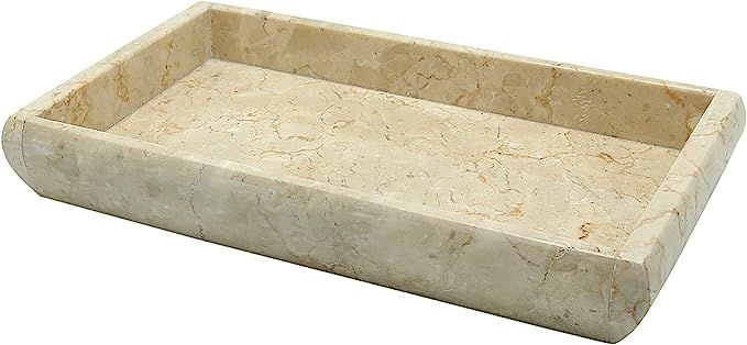 Creative Home Deluxe Genuine Champagne Marble Stone 9-1/4" L x 5-1/4" W Guest Towel, Vanity Tray,... | Amazon (US)