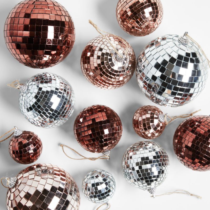Stevey Disco Ball Christmas Tree Ornaments by Leanne Ford, Set of 12 + Reviews | Crate & Barrel | Crate & Barrel