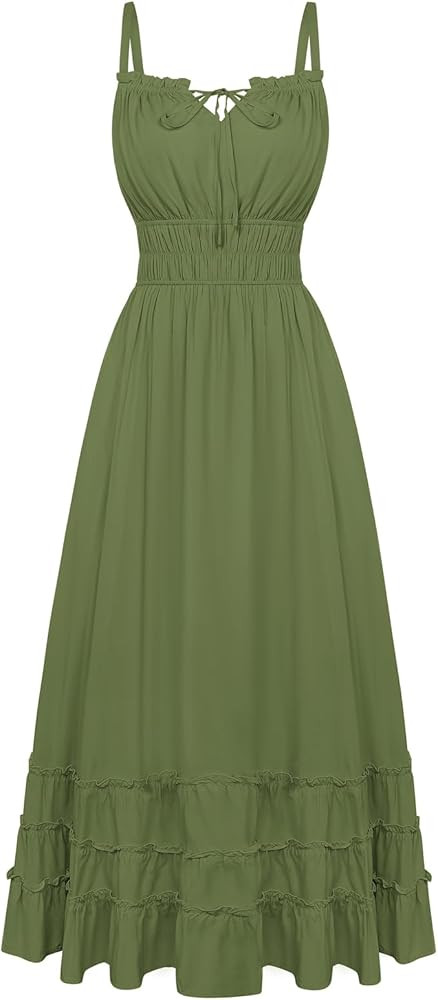 Scarlet Darkness Women's Summer Maxi Dress Boho Flowy Milkmaid Sundress | Amazon (US)