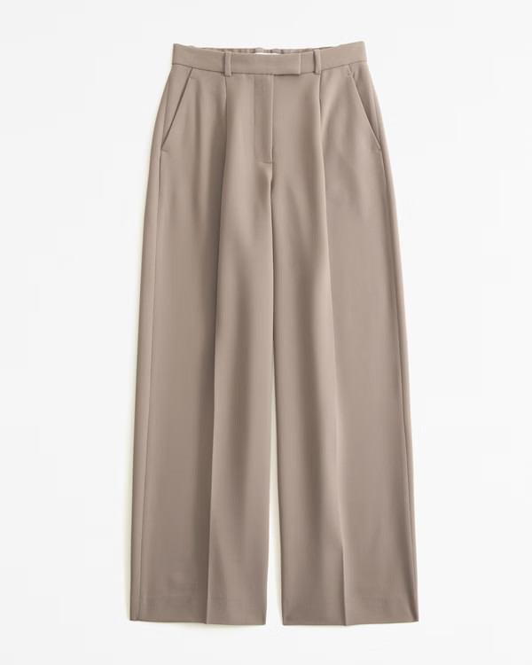 Curve Love A&F Harper Tailored Ultra-Wide Leg Pant | Abercrombie & Fitch (US)