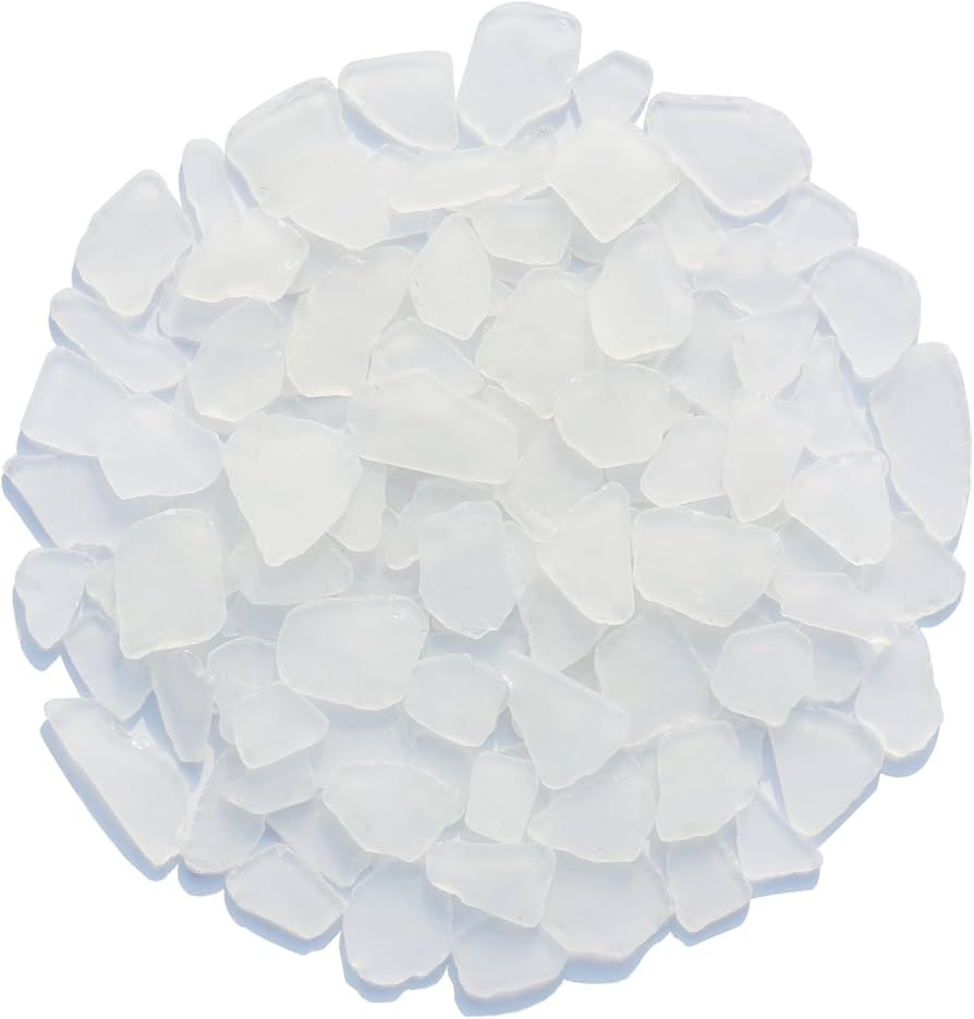 QYGL Sea Glass for Crafts - 14oz White Frosted Seaglass Pieces | Amazon (US)