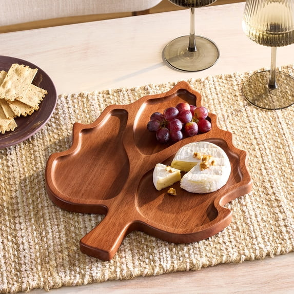 Better Homes & Gardens Figural Leaf Acacia Wood 11" x 14" Serving Platter | Walmart (US)