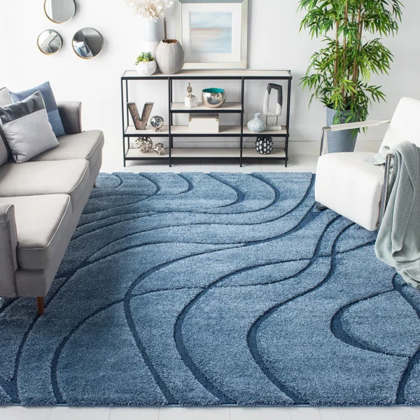 Ashal Abstract Blue Area Rug | Wayfair North America