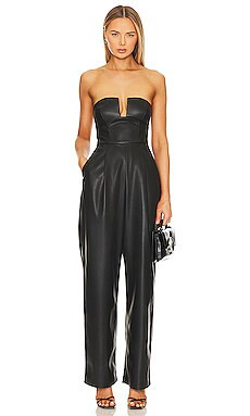 Susana Monaco Faux Leather Jumpsuit in Black from Revolve.com | Revolve Clothing (Global)