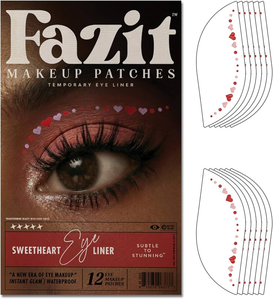 Fazit Makeup Patches - Sweetheart Wing Eyes - Glow Up Make-Up Patches - Cute Glitter Makeup Acces... | Amazon (US)