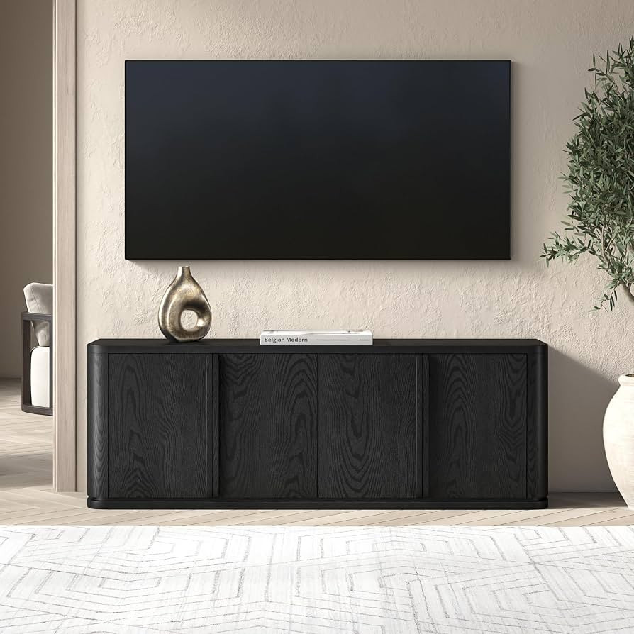 Henn&Hart 68" TV Stand for TVs up to 75", Natural Black | Amazon (US)