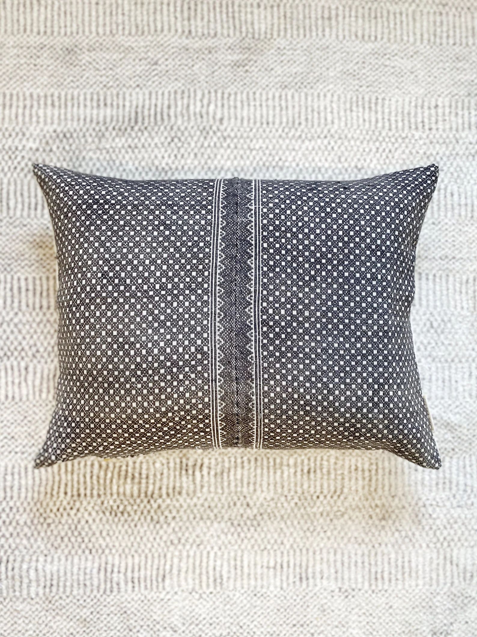 18x22 Embroidered Grey Pillow Case Vintage Textile Designer | Etsy | Etsy (CAD)