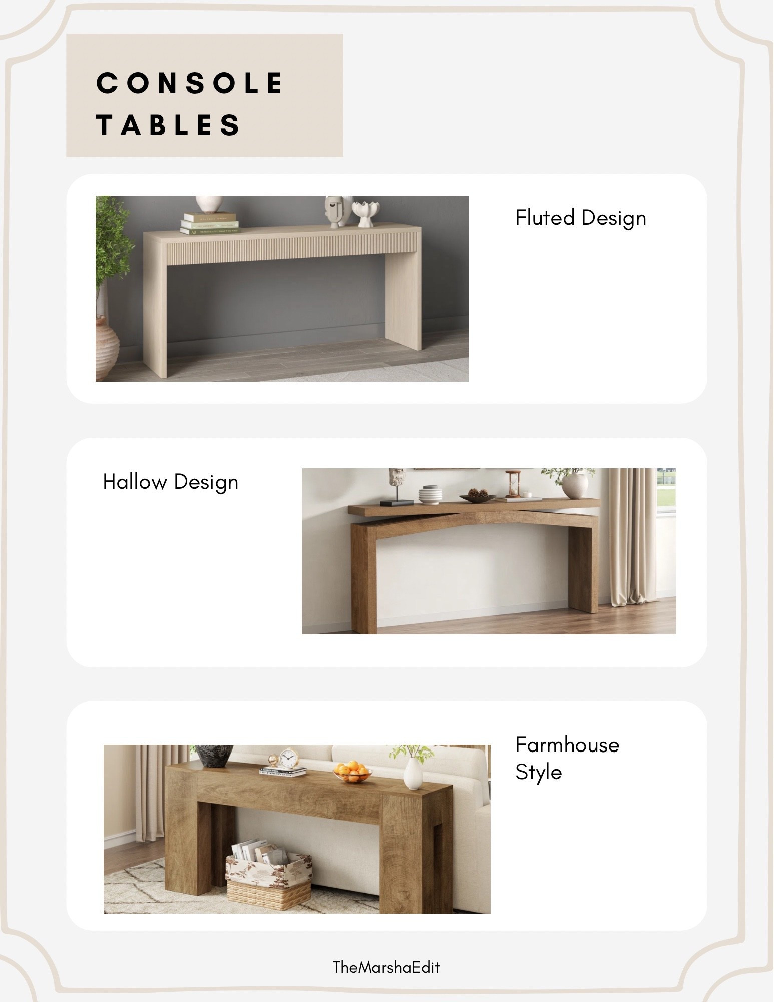 Console tables #ConsoleTableStyle #HomeDecor #LTKShoppers
#wayfair

#LTKHome