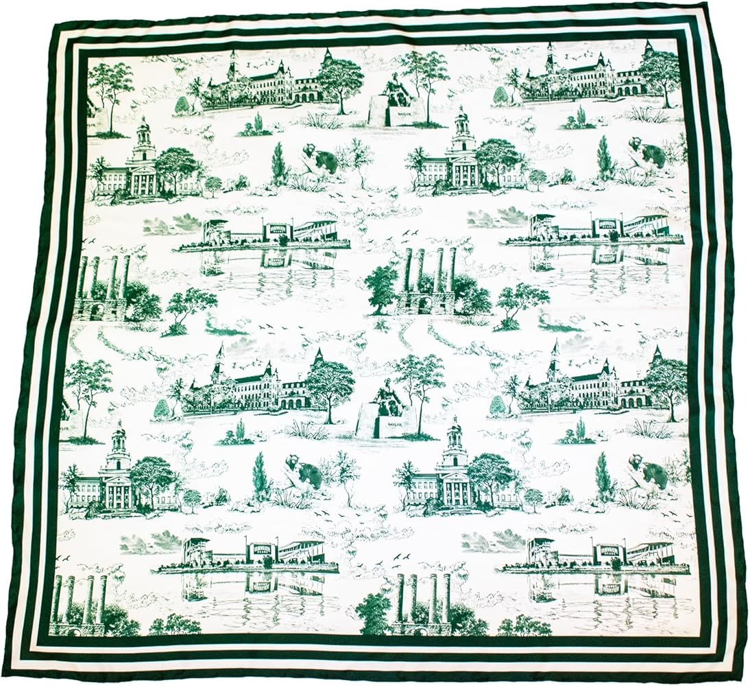 William & Lauren Women’s Baylor University Toile Scarf – 100% Silk, Elegant Green & Gold Collegiate Accessory | Amazon (US)