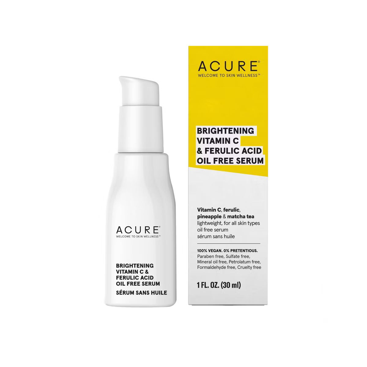 Acure Brightening Vitamin C & Ferulic Acid Oil Free Serum For Face - 1 fl oz | Target