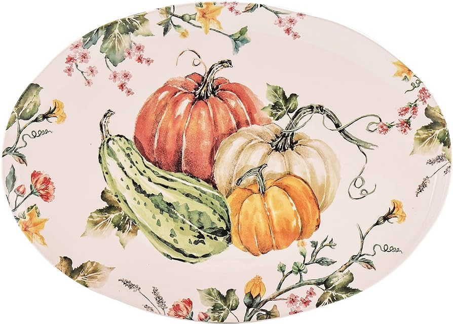 Bico Pumpkin Feast Ceramic 16 inch Oval Platter, Microwave & Dishwasher Safe | Amazon (US)