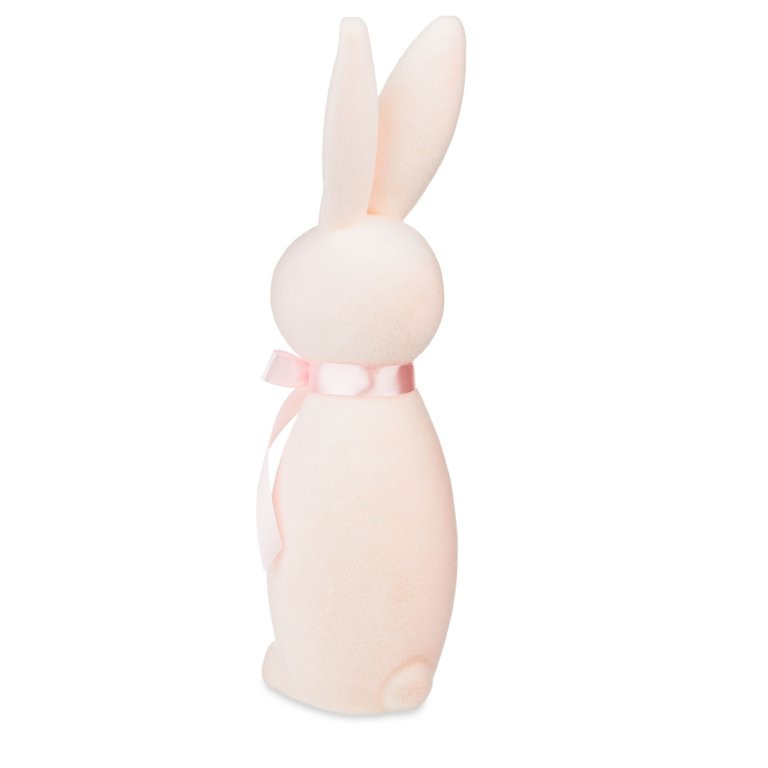 Easter Flocked Bunny Decor, Pink, 16 Inch, Way To Celebrate - Walmart.com | Walmart (US)