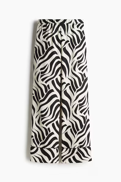H & M - Loose-Fit Twill Pants - Black/Patterned | H&M (US + CA)