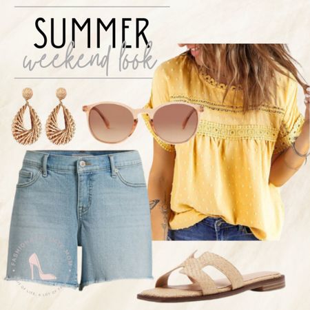 Summer Casual Weekend Outfit

FASHIONABLY LATE MOM 
WALMART
WALMART FASHION
WALMART PARTNER
YELLOW TOP
RAW HEM SHORTS
VACATION OUTFIT
STRAW EARRINGS
SUMMER JEWELRY 
AFFORDABLE ACCESSORIES
CHEAP SUNGLASSES
AFFORDABLE SUNGLASSES
FORSTER GRANT
WEEKEND CASUAL
SUMMER STYLE
VACATION OUTFIT
MOM STYLE
TRAVEL OUTFIT

#LTKFindsUnder50 #LTKTravel #LTKSeasonal