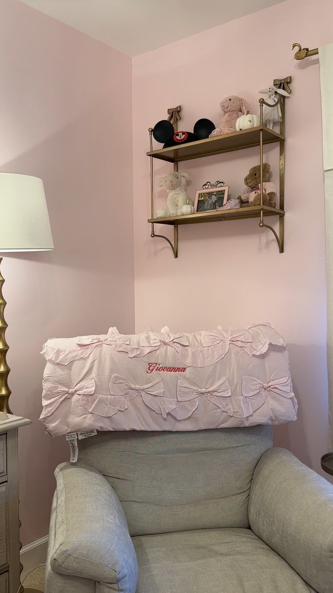 Baby girl nursery details! We love our glider. It power reclines, has a USB port, and rocks. So comfy too! Worth the splurge 

Baby girl room / baby girl nursery / nursery decor / pink nursery decor / pink baby room / pink girls room / toddler girls room / Loveshackfancy nursery / Loveshackfancy home / pottery barn kids nursery / pottery barn baby / girly nursery / pink nursery / nursery chair / nursery glider / nursery recliner 

#LTKFindsUnder100 #LTKBaby