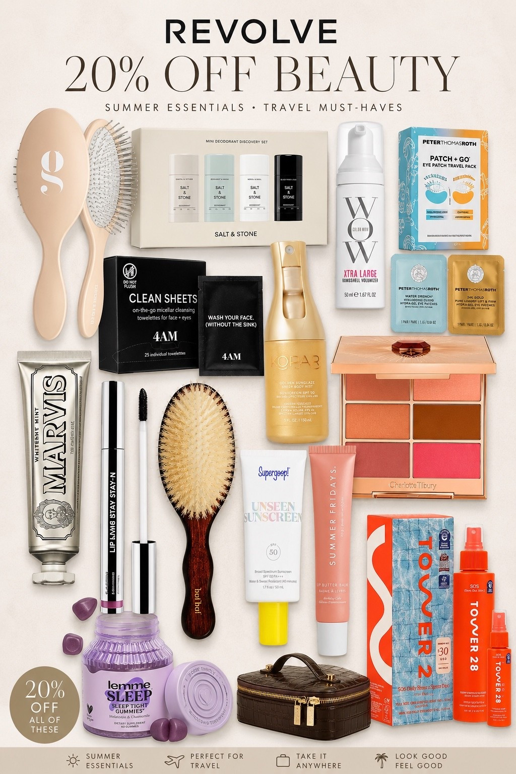 Summer beauty favorites that are actually worth packing ✈️☀️🤍

REVOLVE beauty is currently 20% off, so I rounded up all of my go-to summer + travel essentials — from SPF and lip balm to hair favorites, eye patches, skincare, and the prettiest beauty accessories.

Perfect for vacations, pool days, long workdays, and staying glowy all summer long. ✨

#revolvebeauty #summeressentials #travelbeauty

#LTKSeasonal #LTKselfcare #LTKBeauty
