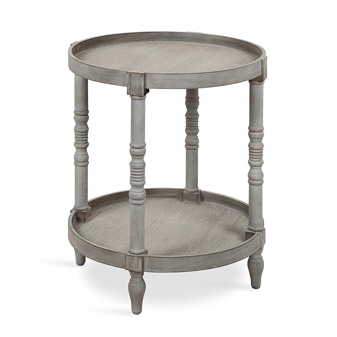Kate and Laurel Bellport Shabby Chic Round Side Accent Table or Plant Stand with Turned Legs and ... | Amazon (US)