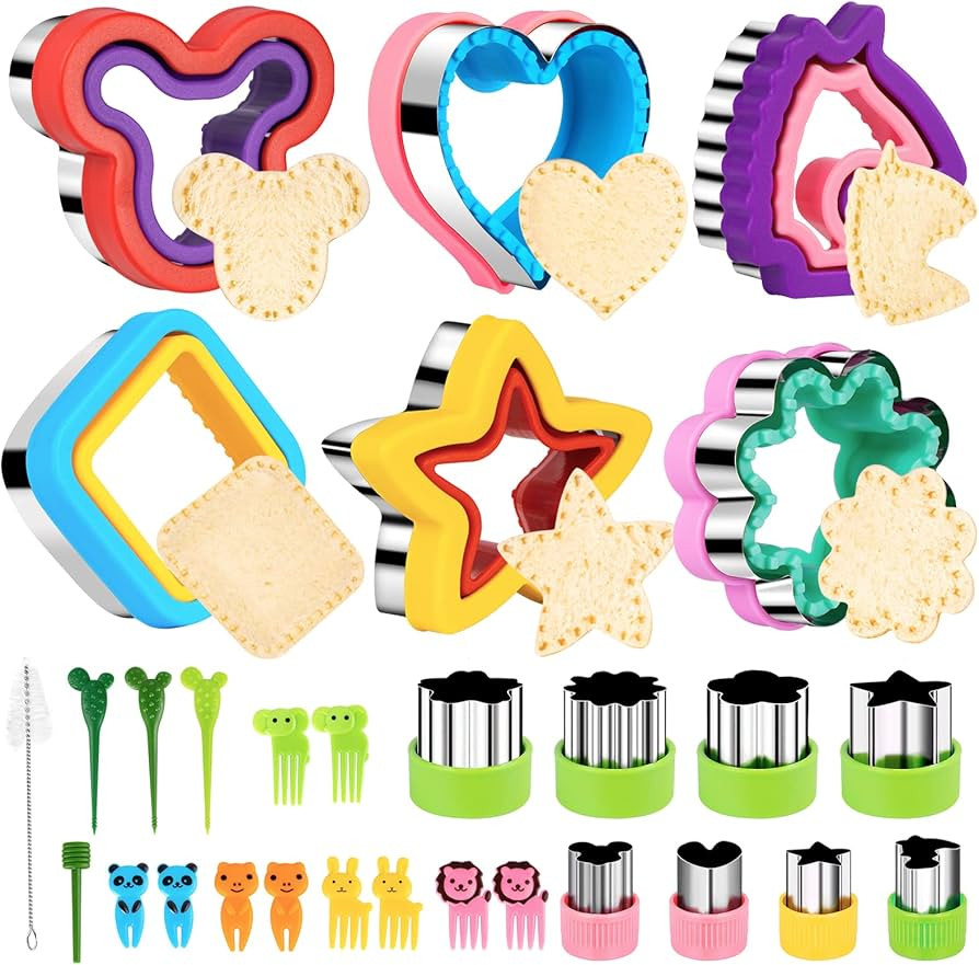 Amazon.com: 29Pcs Sandwich Cutter and Sealer Set, HAIMST Sandwich Cutters for Kids Lunch Sandwich... | Amazon (US)
