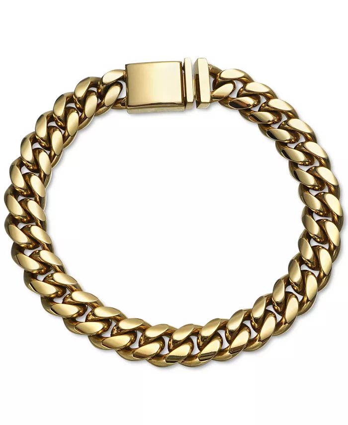 Cuban Link Bracelet in Gold-Tone Ion-Plated Stainless Steel, Created for Macy's | Macy's