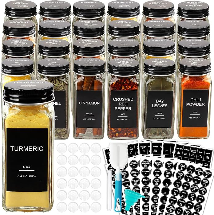 AISIPRIN Glass Spice Jars with Labels | Amazon (CA)