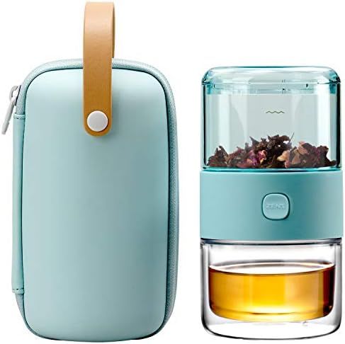 ZENS Travel Tea Set,Tritan Portable Teapot Infuser Set for One with 200ml Double Walled Teacup fo... | Amazon (US)