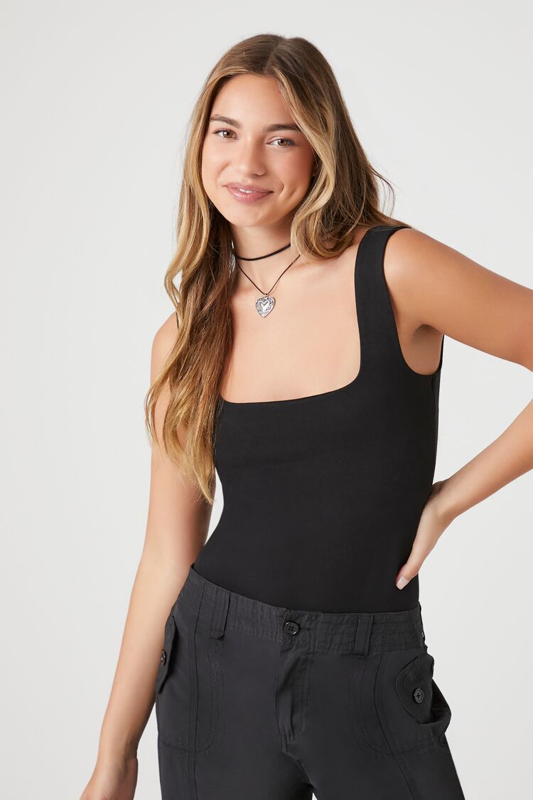 Fitted Square-Neck Bodysuit | Forever 21 (US)