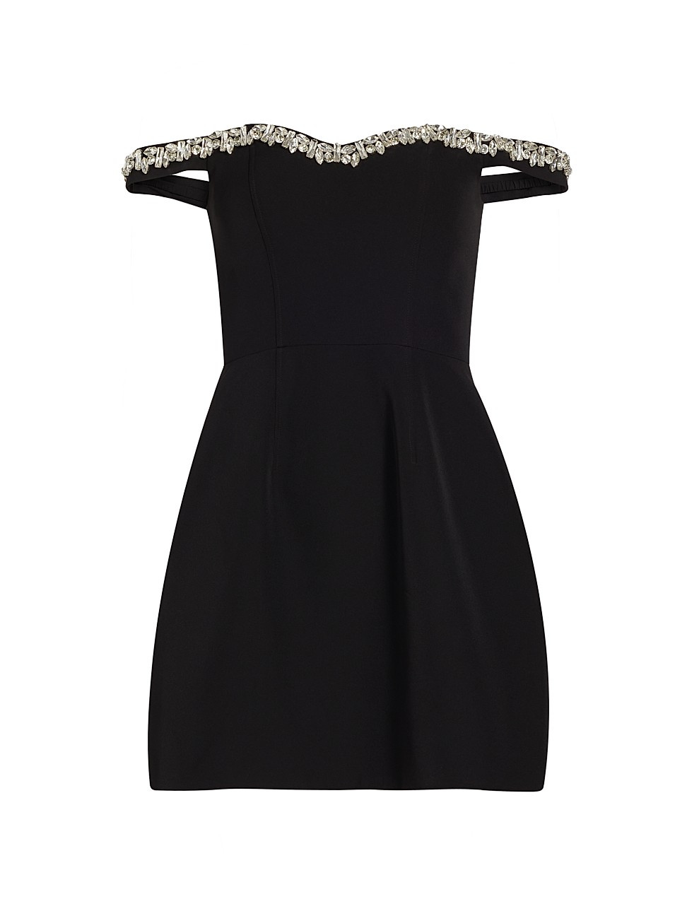 Women's Blaire Embellished Off-The-Shoulder Minidress - Black - Size 10 | Saks Fifth Avenue